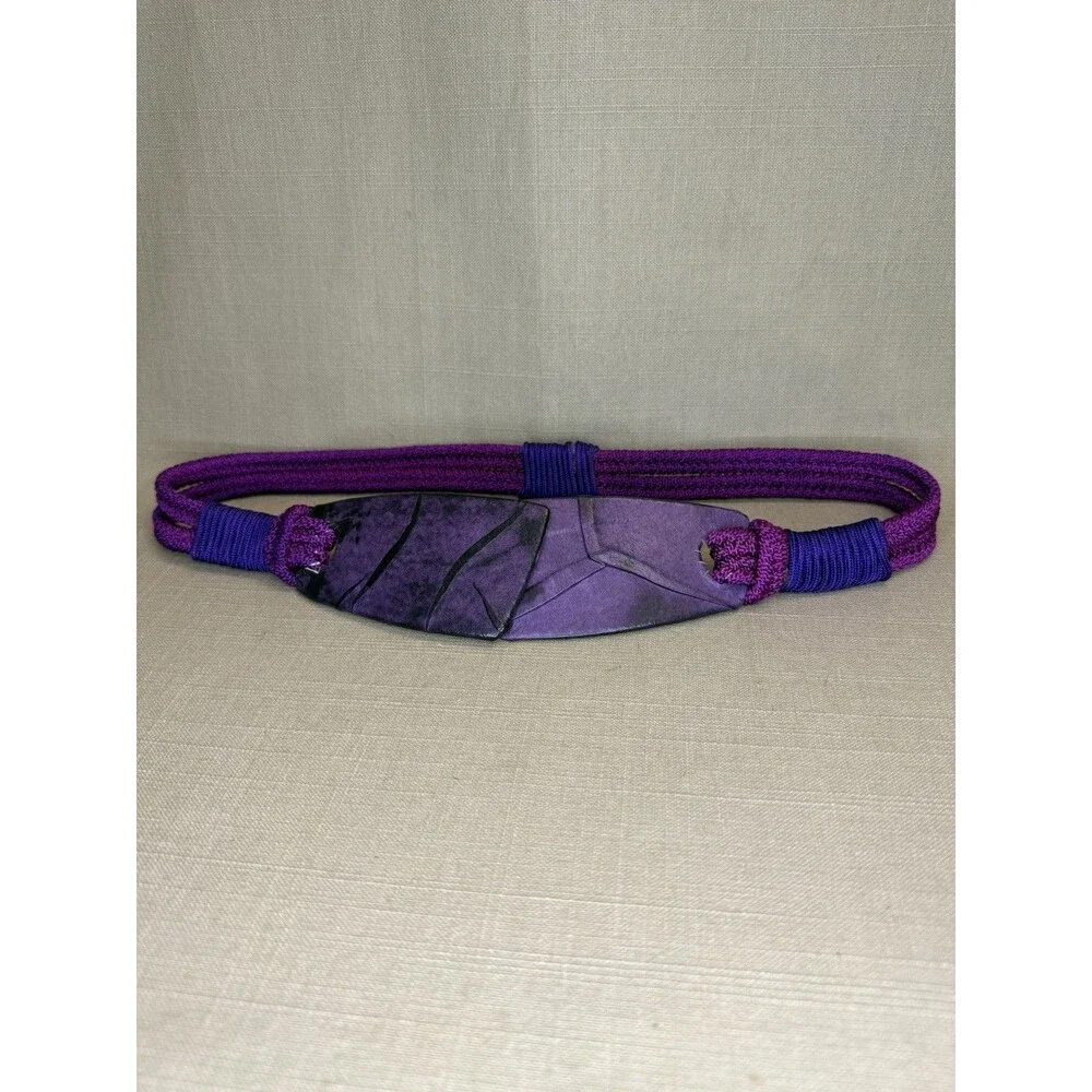 Vintage 70s/80s Unique Buckle Clasp Cord Belt Purple